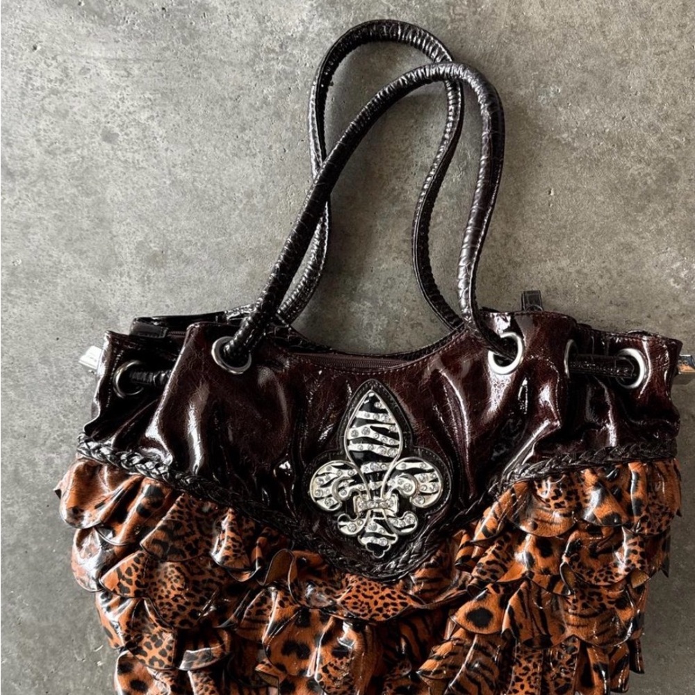 Brown Leopard Print Handbag